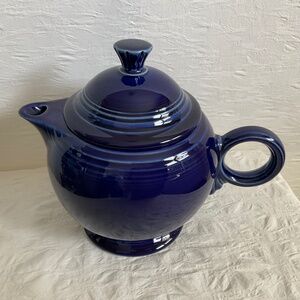 Fiestaware Vintage Teapot HLC Pottery Fiesta Cobalt Blue Teapot
